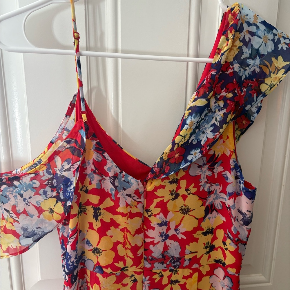 Lulu's Multicolor Floral Cold-Shoulder Maxi Dress - Picture 8 of 8